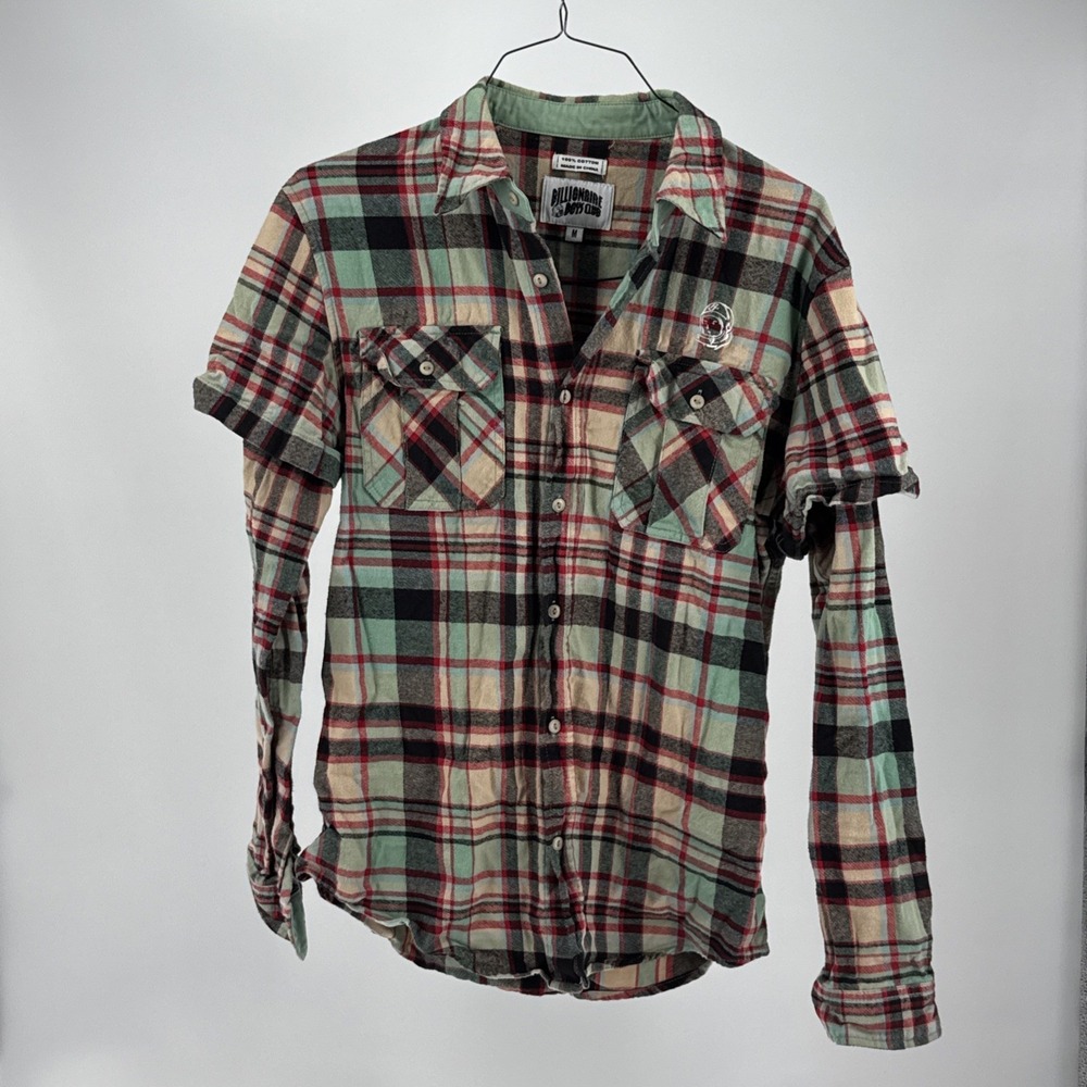 Billionaire Boys Club Plaid Button Down Short Size Medium Pharrell Williams